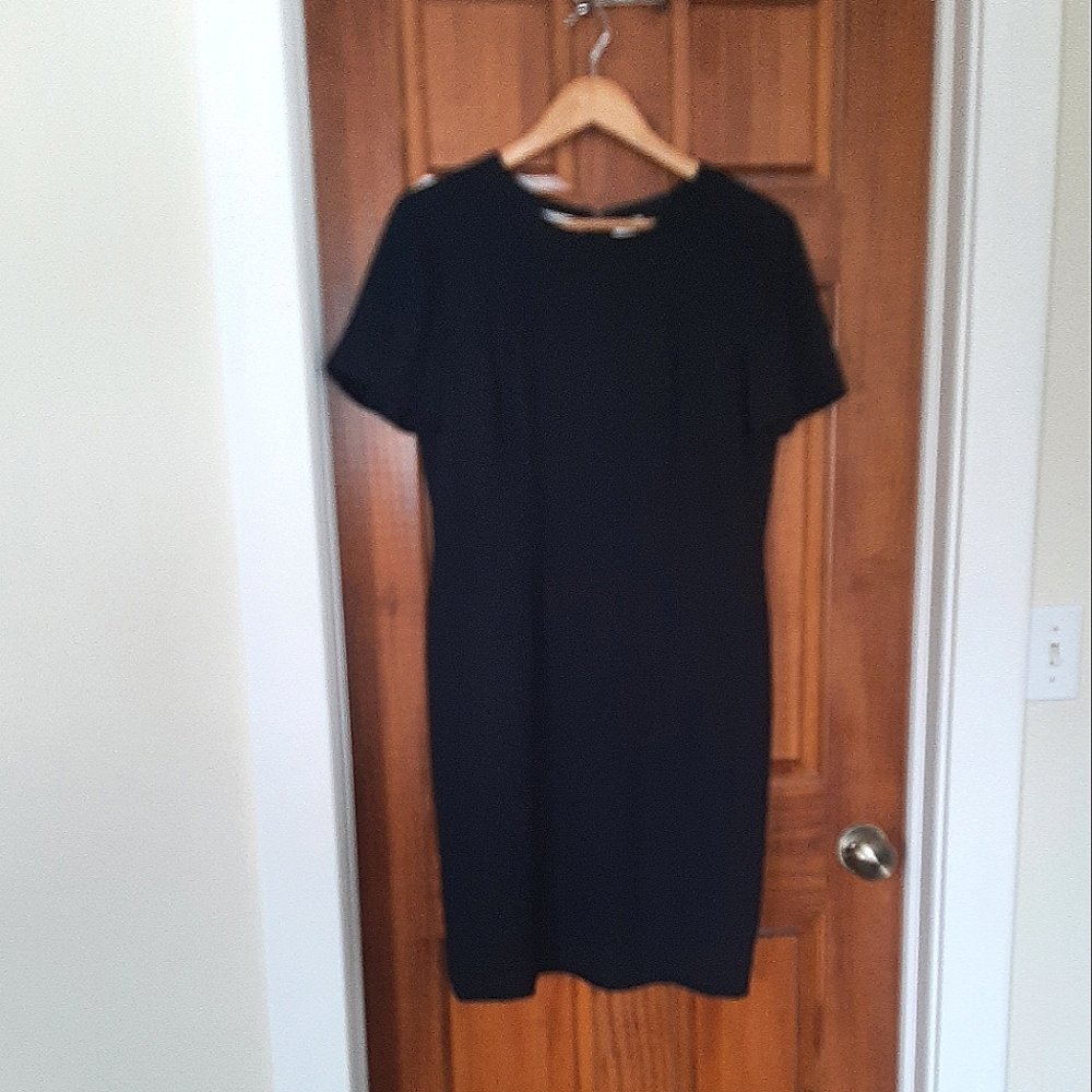 LIZ CLAIBORNE Petite Vintage Classic Black Dress Pleated